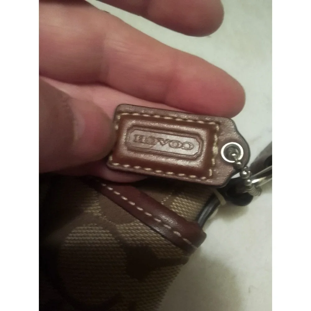 Vintage Coach Brown Signature Canvas Small Crossbody With Adjustable Strap